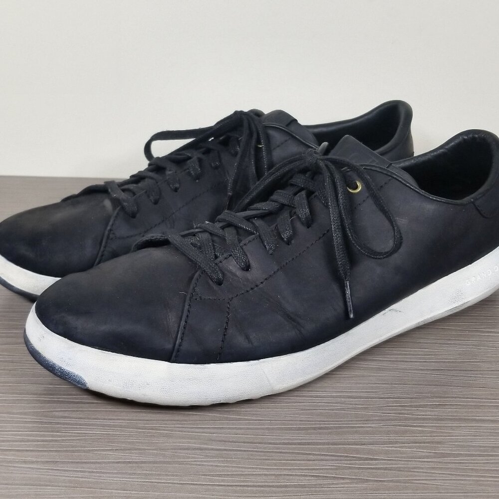 Cole Haan Grand Pro Tennis Shoe, Black Leather, Mens Size 13 M